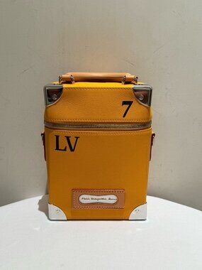 Louis Vuitton Vertical Box Trunk Yellow Calfskin Crossbody Bag